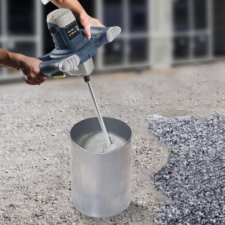 Mörtelrührer, 1400W 1200r/min Betonmischer Trockenbaumörtelmischer, 6 Geschwindigkeiten Einstellbar
