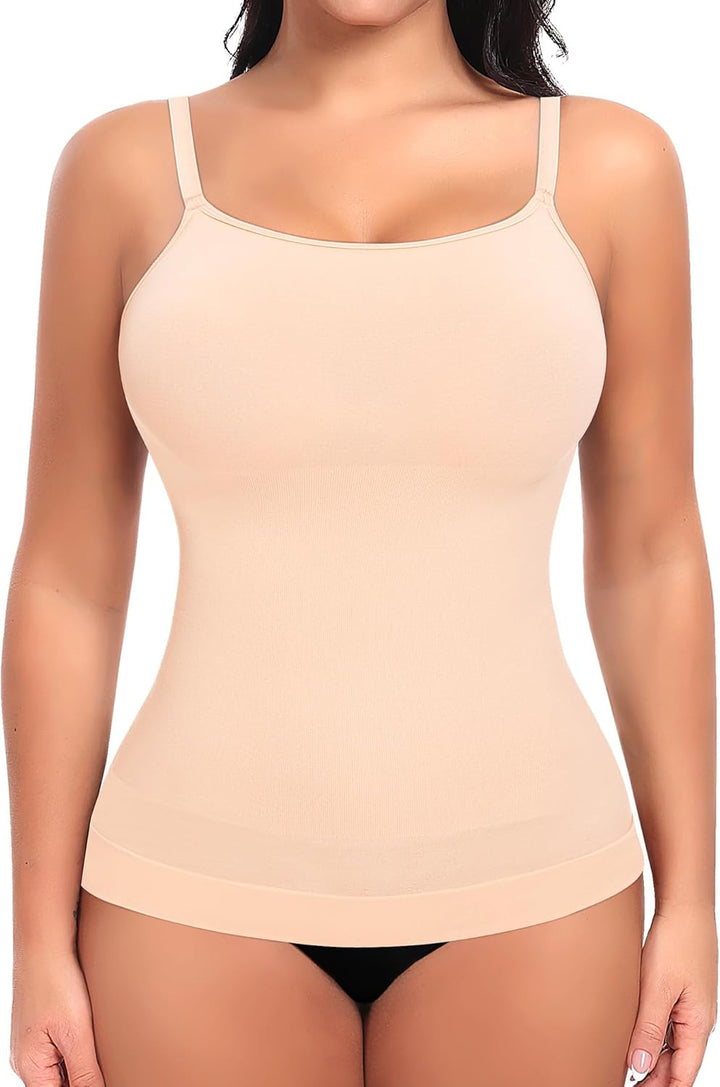 Damen Shape Unterhemd Bauchweg Tanktop Shapewear Trägertop Spaghettiträger Shaping BH Hemd Body Shap
