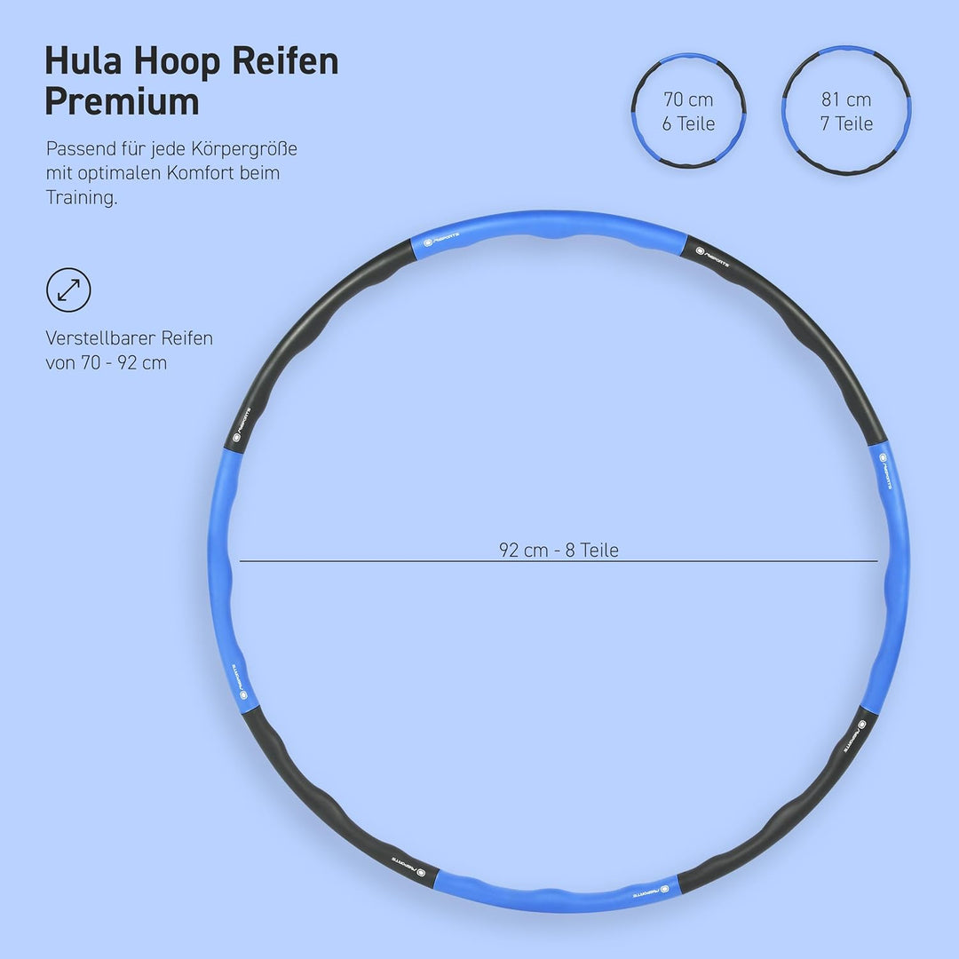 MSPORTS Hula Hoop Reifen Premium mit Schaumstoff und grössenverstellbar, Fitness Hula Hoop zur Gewic