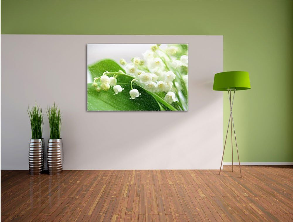 Pixxprint Maiglöckchen Ostern als Leinwandbild/Grösse: 100x70 cm/Wandbild/Kunstdruck/fertig bespannt