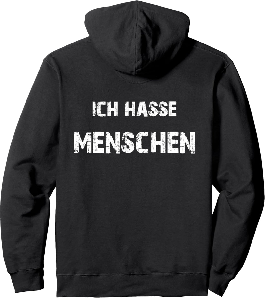 Ich Hasse Menschen Spass Statement Für Sie & Ihn Trend Spruch Pullover Hoodie
