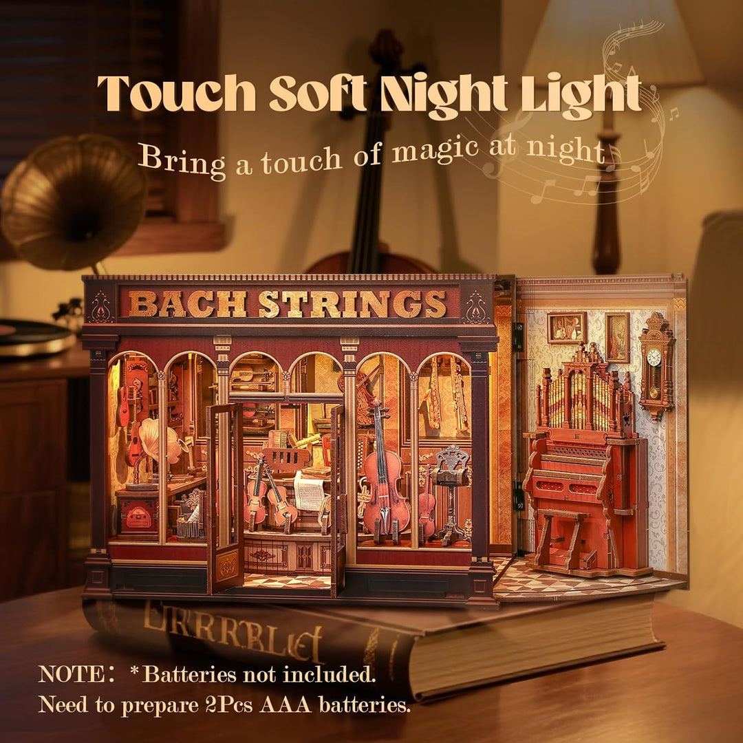Cutefun Book Nook Kit - DIY Häuser Kit mit LED-Beleuchtung - DIY Miniature House Holzmodell Puppenha