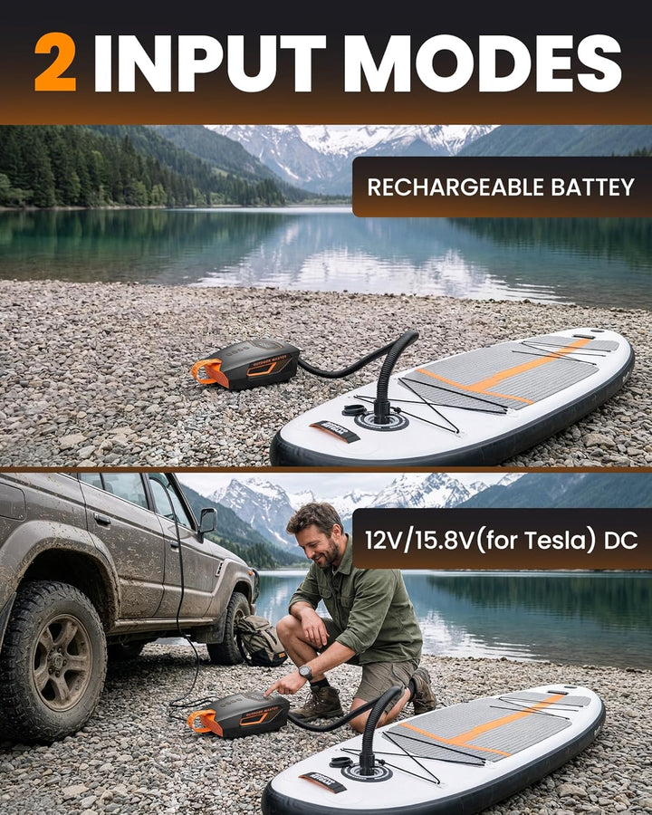 OutdoorMaster Shark 3 Mini 74Wh Tragbare Elektrische SUP Pumpe, Aufblaszeit 5'30", Wiederaufladbare