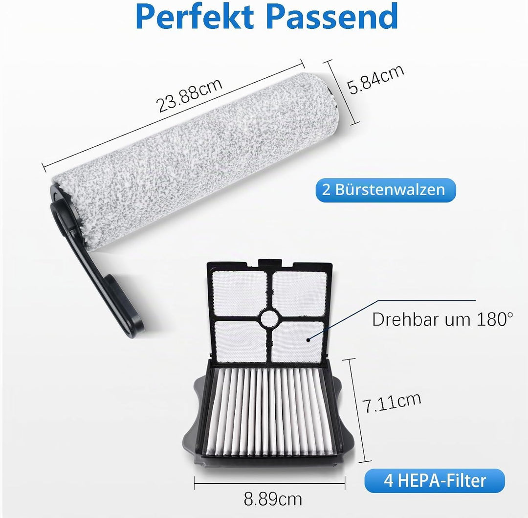 Ersatz-Bürstenwalze und HEPA-Saugerfilter für Tineco Floor ONE S5 & S5 PRO 2 schnurlosen Nass-Trocke