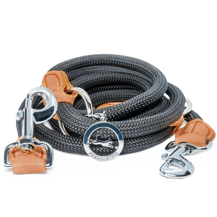 FREUDENTIER® Hundeleine für mittelgrosse & grosse Hunde – 2m Länge & 3-Fach verstellbar - Führleine