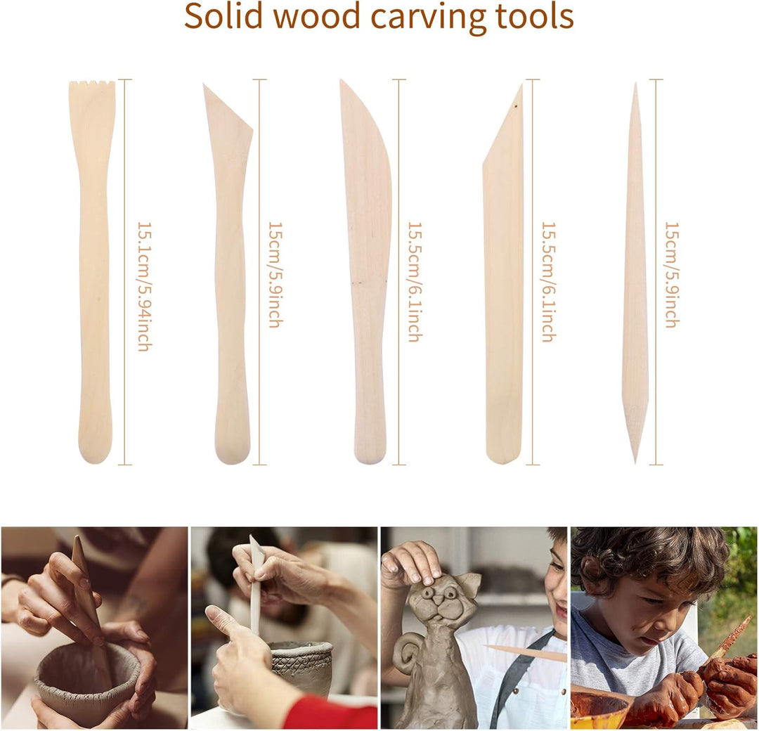 34 Stücke Töpferwerkzeug Set Modellierwerkzeug Sculpting Werkzeug Clay Werkzeug doppelseitige Ton-We
