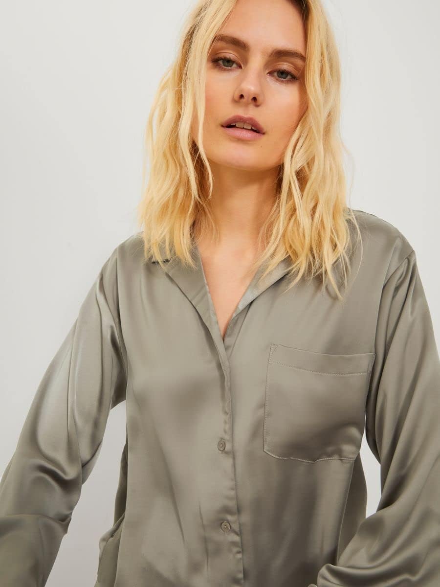 JACK & JONES Damen Jjxx Jxeva Ls Comfort Satin Shirt Noos Bluse XS Brindle, XS Brindle