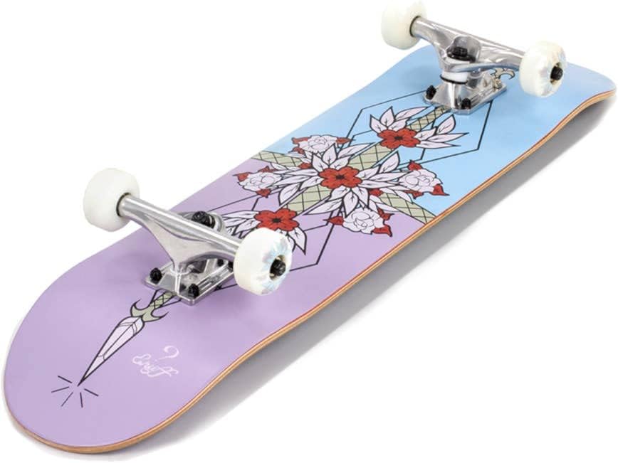 Flash Complete Skateboard 8" x 32" Lila / Blau (mehrfarbig), 8" x 32" Lila / Blau (mehrfarbig)
