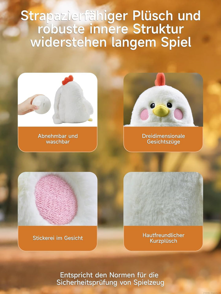 TUMAMA KIDS Tanzender Singen Hühnchen Spielzeug Kinder, Interaktives Plüschtier Kopie Sprechender Ti