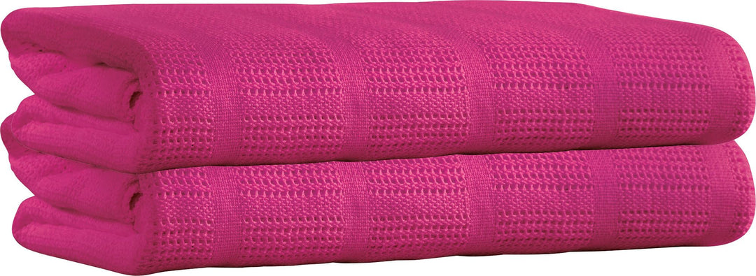 Erwin Müller Sommerdecke, leichte Baumwolldecke, Häkeldecke 2er-Pack Trient pink Grösse 220x240 cm -