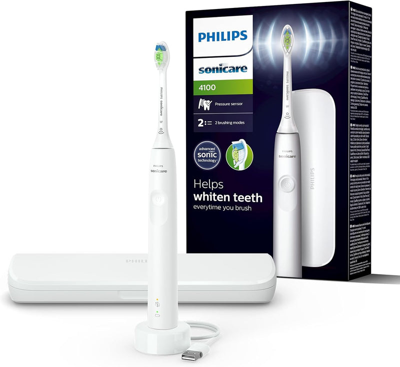 Philips Sonicare 4100 – elektrische Philips Sonicare Zahnbürste für Erwachsene mit 1 x Philips W2 Op