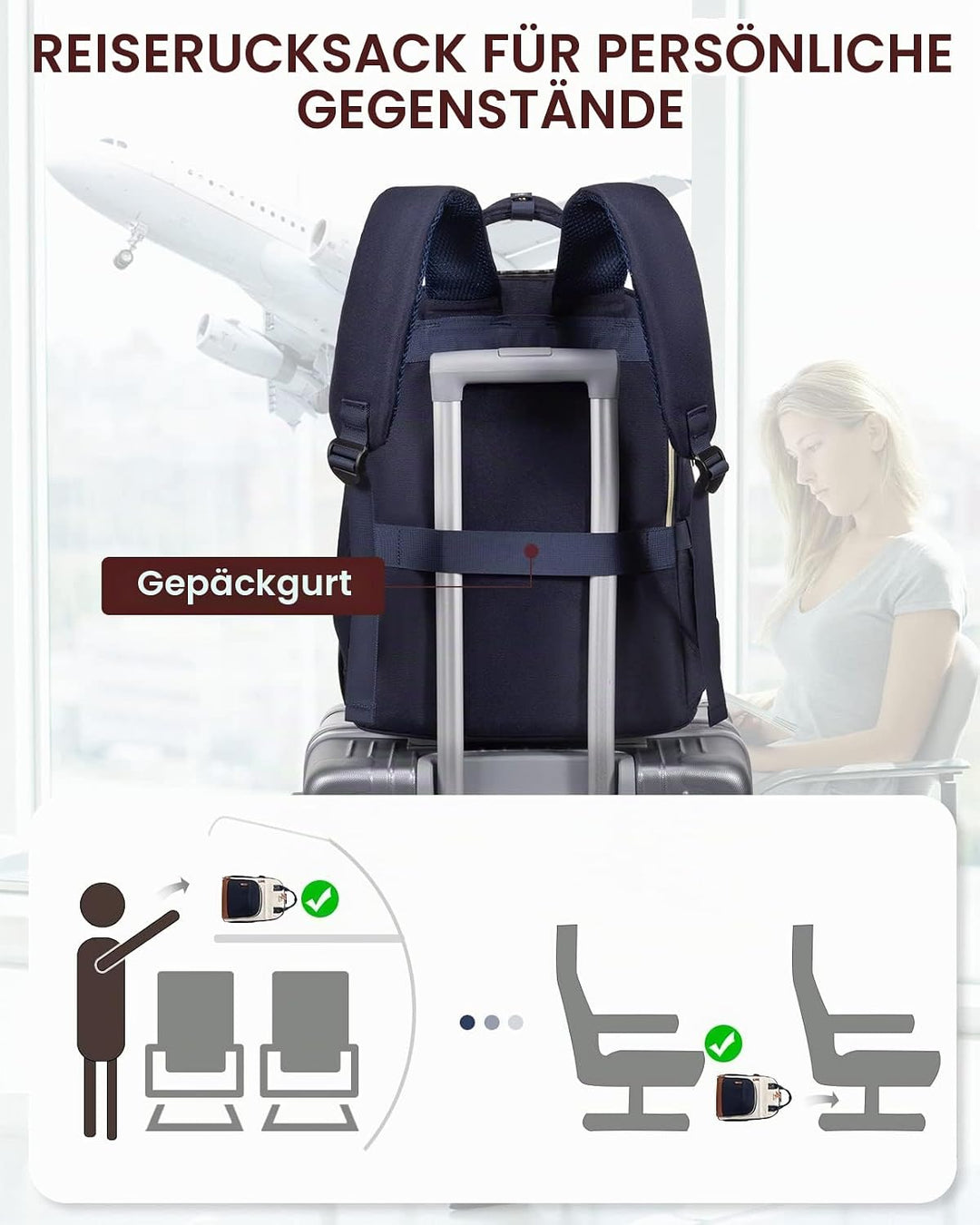 LOVEVOOK Rucksack Damen Laptop Rucksack 17 Zoll Schulrucksack Mädchen Teenager Wasserdicht Schultasc