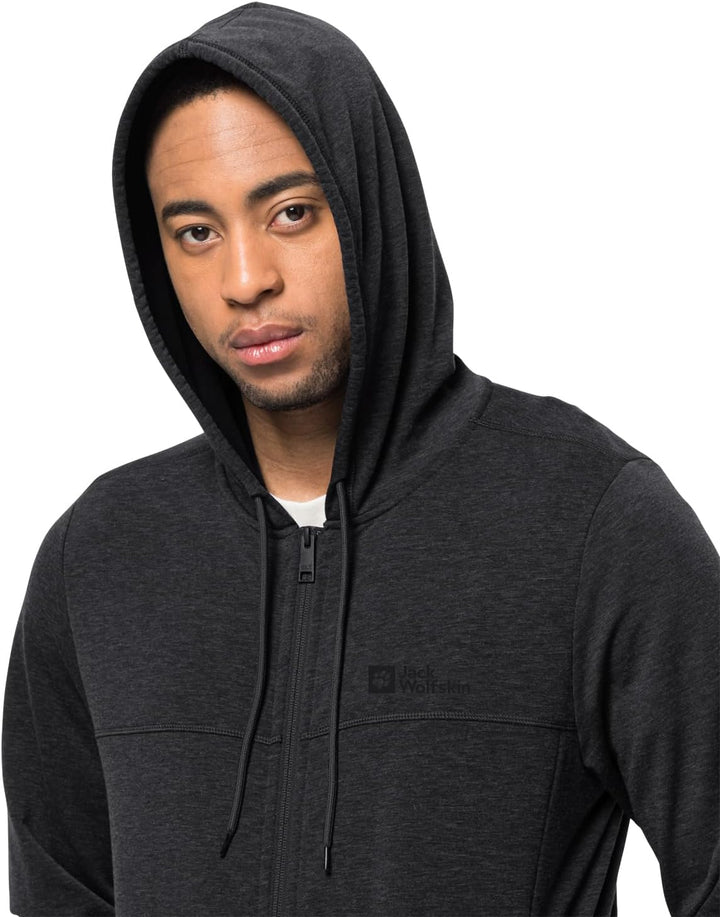 Jack Wolfskin Herren Waldsee Hooded JKT M Fleecejacke, Schwarz