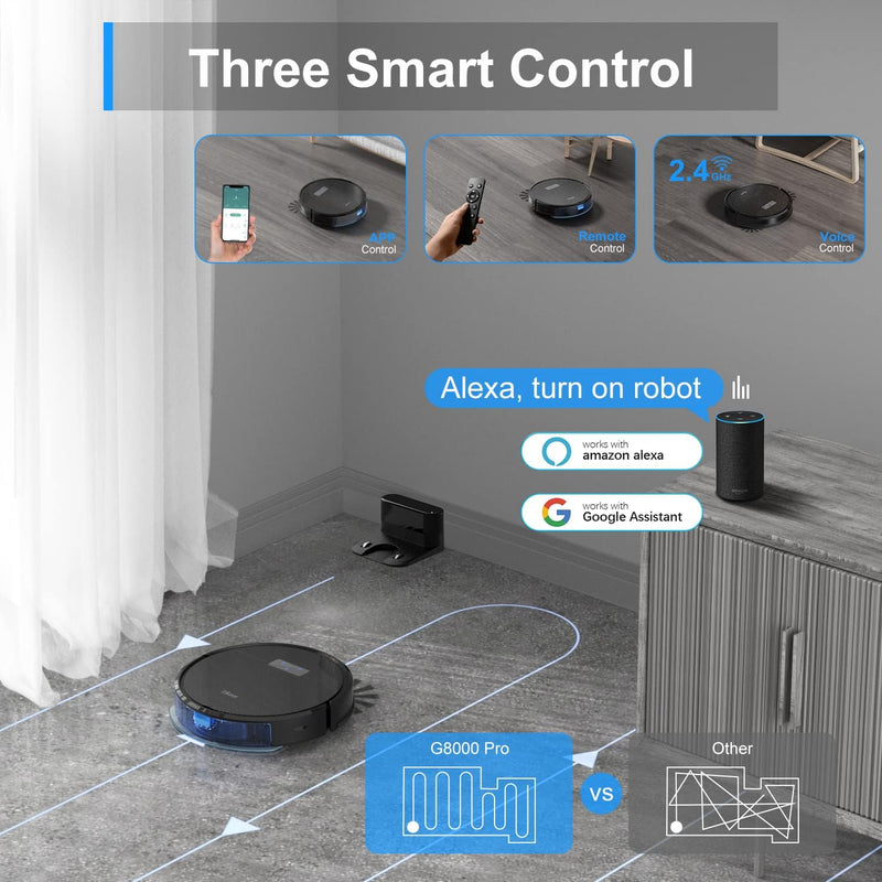 Tikom G8000 Pro Saugroboter mit Wischfunktion 2 in 1, Staubsauger Roboter, 4500Pa Starke Saugkraft R