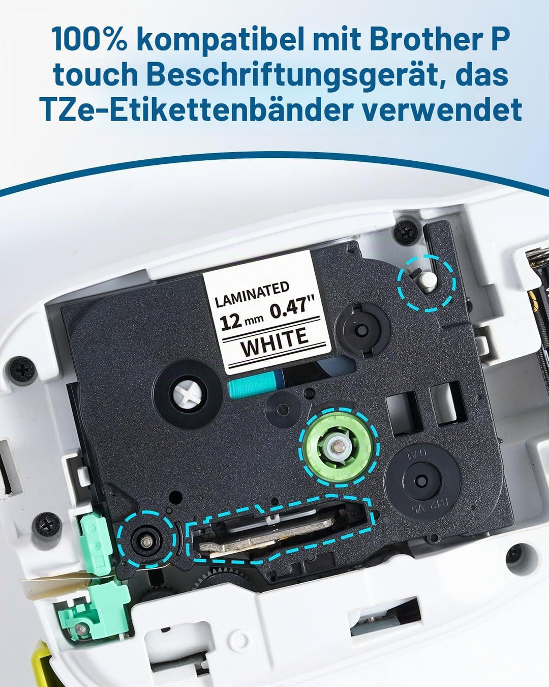 MarkField 6x TZe-231 12mm 0.47 Weiss kompatibel mit Brother P touch Bänder schwarz auf weiss 12mm 6,