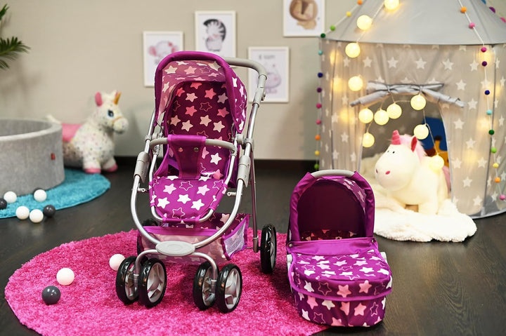 Knorrtoys 90745 - Puppenwagen Coco - Star Dark pink