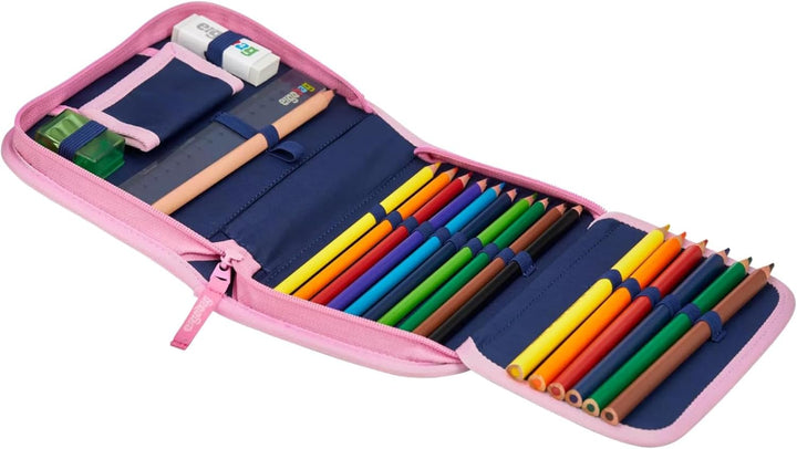 ergobag Federmäppchen Set 22-teilig, Lyra Buntstifte, Stundenplan-Fach, Kleingeld Fach, Lineal Wolke