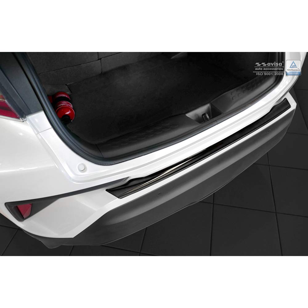 Avisa Schwarz Edelstahl Heckstossstangenschutz kompatibel mit Toyota C-HR 2016-2019 & Facelift 2019-