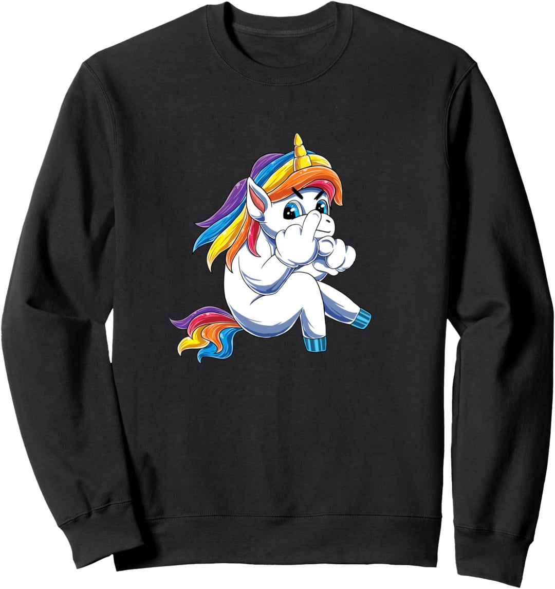 Lustiger Einhorn Spruch Mittelfinger Frauen Unicorn Sweatshirt