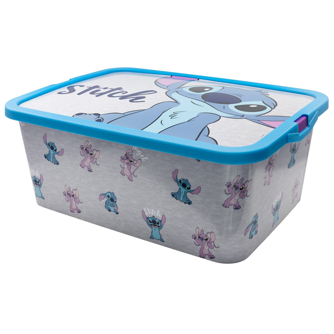 Stitch and Angel Aufbewahrungsbox mit Klickverschluss 13 Liter, Farbig