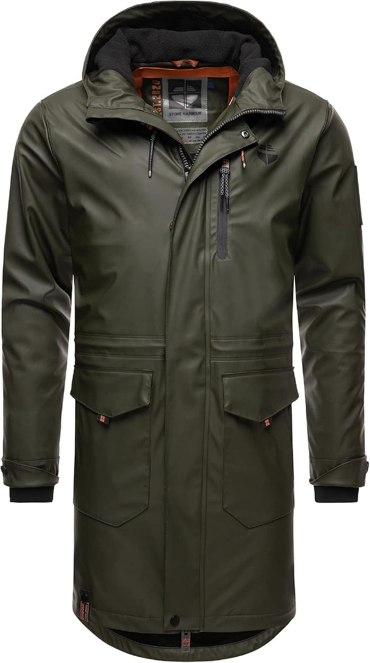 STONE HARBOUR Warmer Regenponcho gefütterter Regenmantel wasserdicht mit innenliegendem Tragegurt un