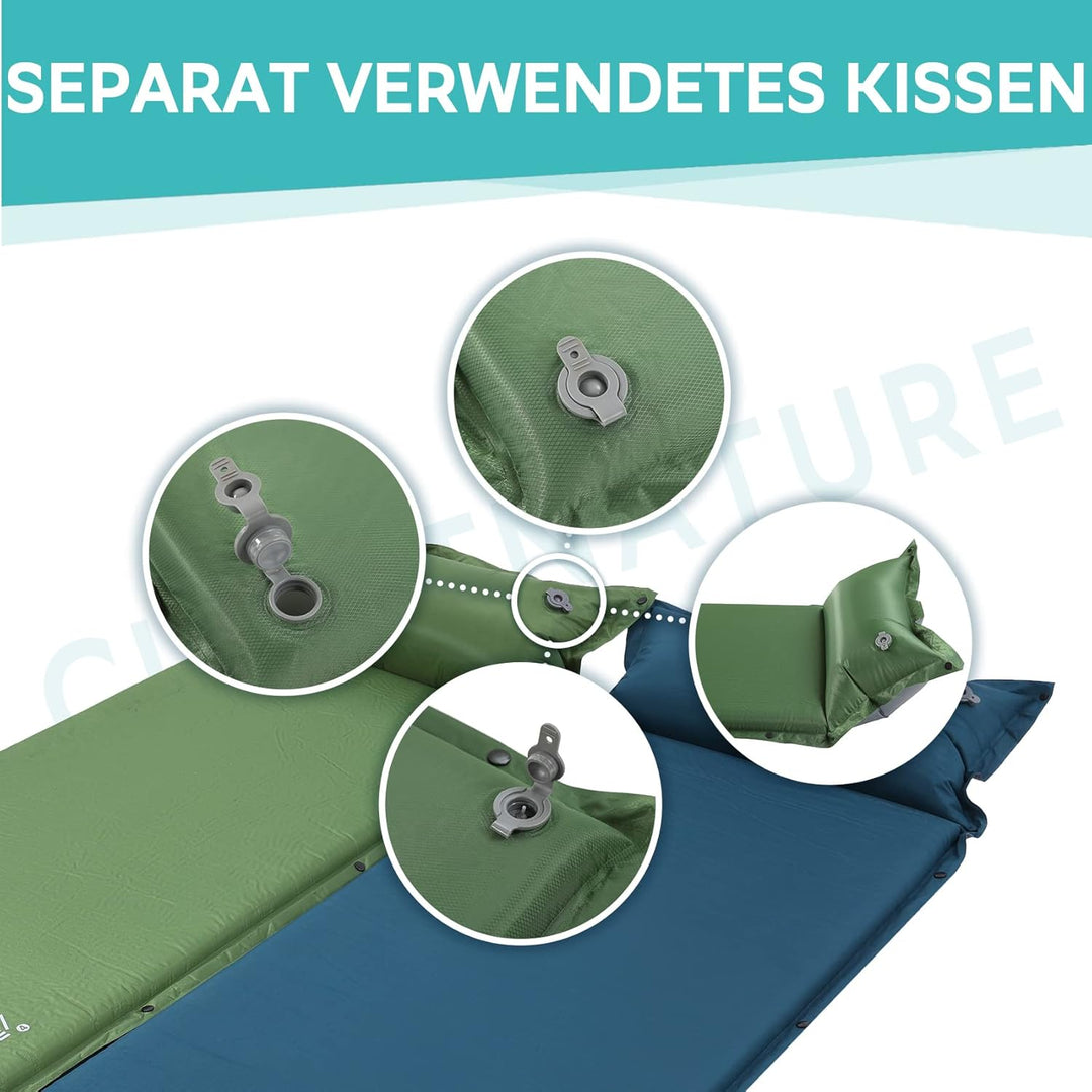 Clostnature Camping Selbstaufblasende Isomatte – 3,8/5/7,6 cm Dick Outdoor Selbstaufblasbare Schlafm
