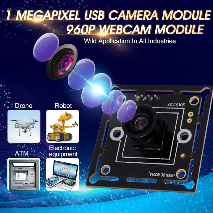 G 30fps USB Kameramodul 1mp Webcam modul Weitwinkel HD Webkamera,720P 45grad Objektiv USB mit Kamera
