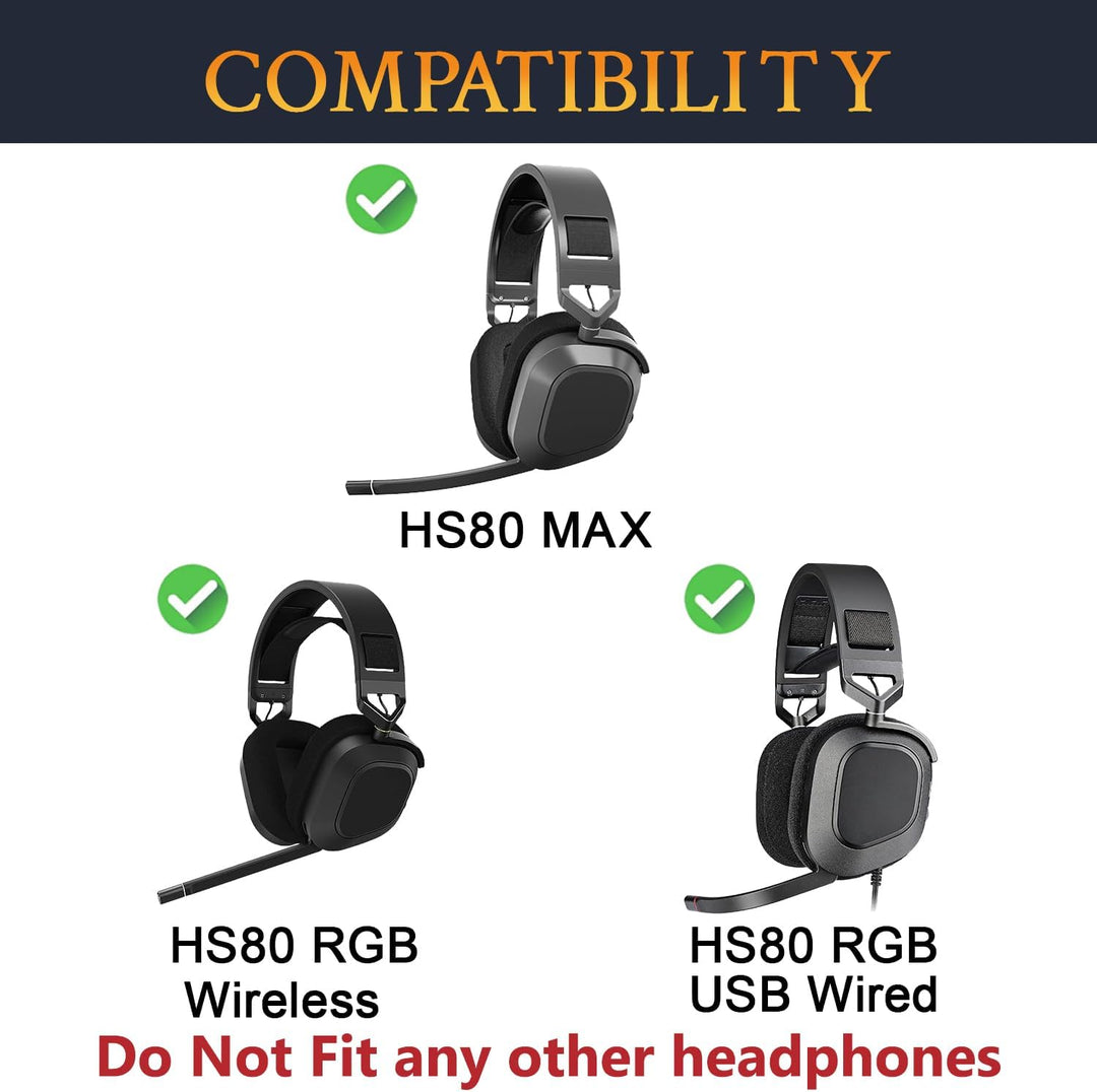 SOULWIT Kühlgel Ersatz Ohrpolster für Corsair HS80 MAX/ HS80 RGB USB Wired/HS 80 RGB Wireless Gaming