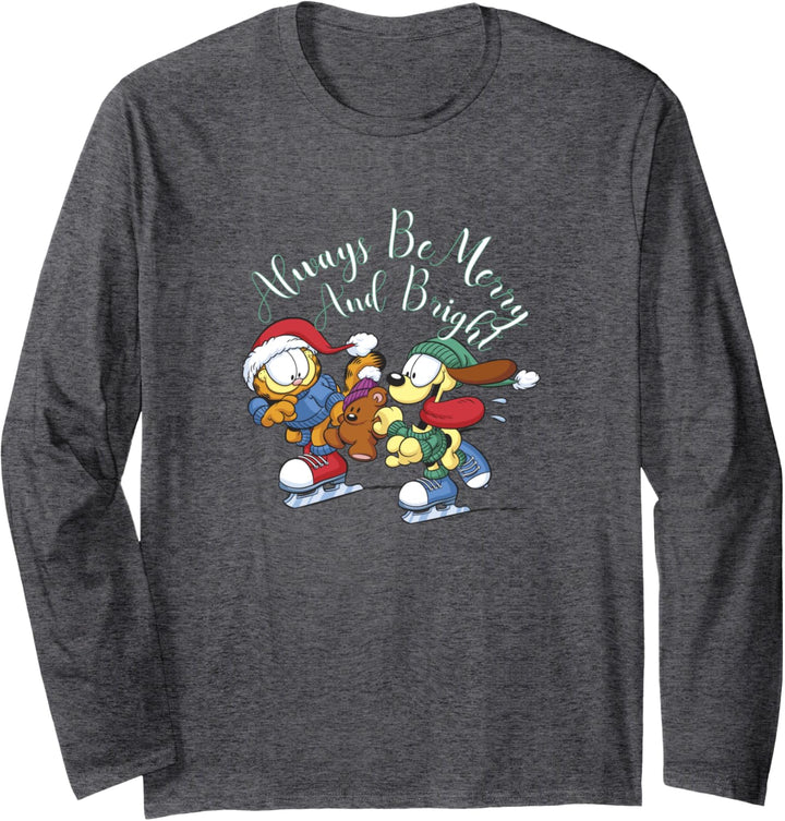 Garfield Always Be Merry And Bright Ice Skating Langarmshirt