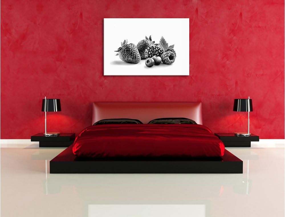 Monocrome, Frisches Obst, Format: 100x70 auf Leinwand, XXL riesige Bilder fertig gerahmt mit Keilrah