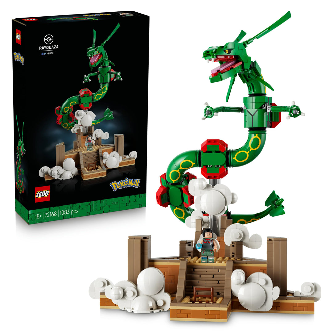 LEGO Pokémon Rayquaza - Modellbausatz für Erwachsene mit Drachenfigur, Trainerin Amalia Minifigur &amp;