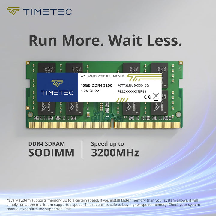 Timetec Hynix IC DDR4 2666 MHz PC4-21300 Unbuffered Non-ECC 1,2 V CL19 2Rx8 Dual Rank 260 Pin SODIMM