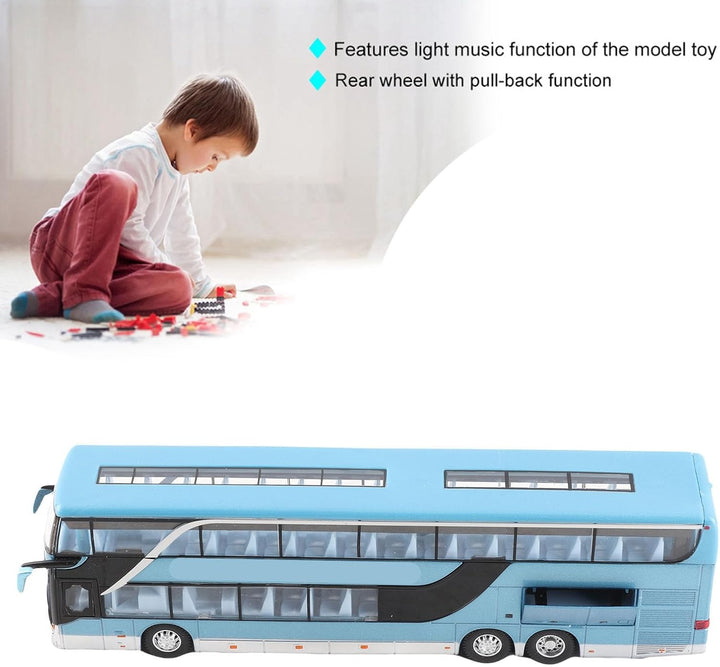 Doppelstock Linienbus, Elektrisches 1:32 Legierungs Doppeldeckerbus Modellspielzeug mit leichter Mus