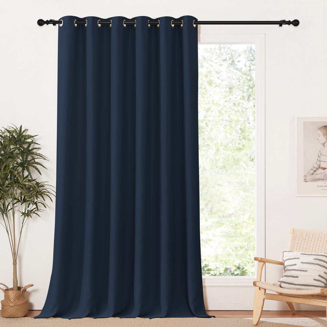 PONY DANCE Extra Breite Gardine Blickdicht Ösenvorhang 1er Set H 245 x B 200 cm Gardinen mit Ösen Ve