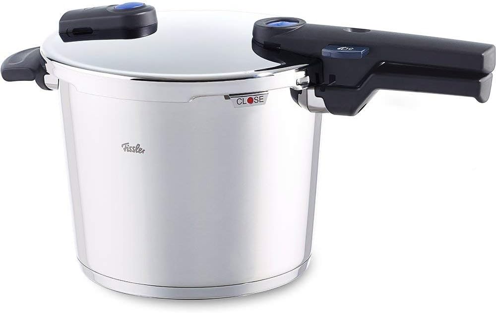 Fissler Vitaquick / Induktions-Schnellkochtopf Edelstahl-Dampfkochtopf, 2 Garstufen, stapelbar, Silb