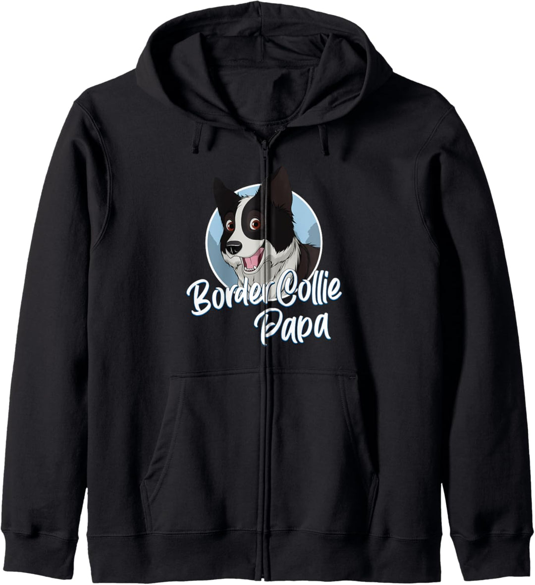 Border Collie Papa mit Comic Zeichnung - Herren Kapuzenjacke