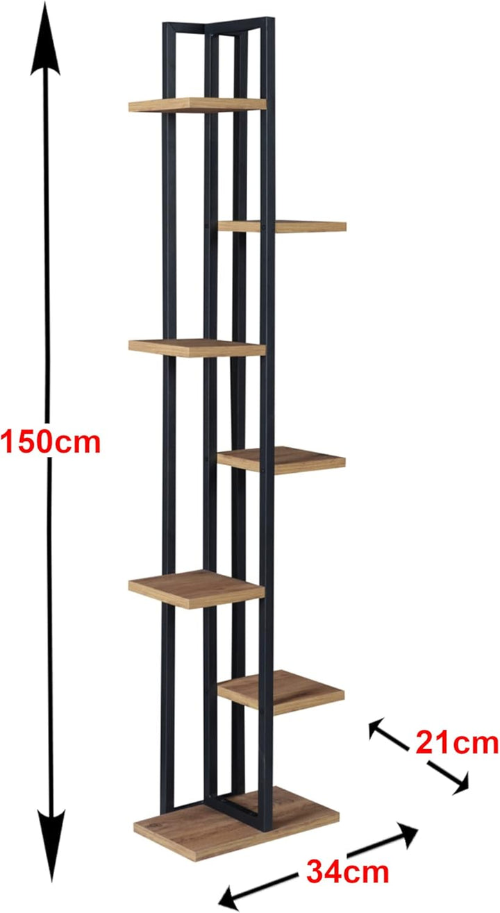 [en.casa] Blumenständer Somero 7 Ebenen Blumenregal 150 x 34 x 21 cm Pflanzenständer Indoor Pflanzen