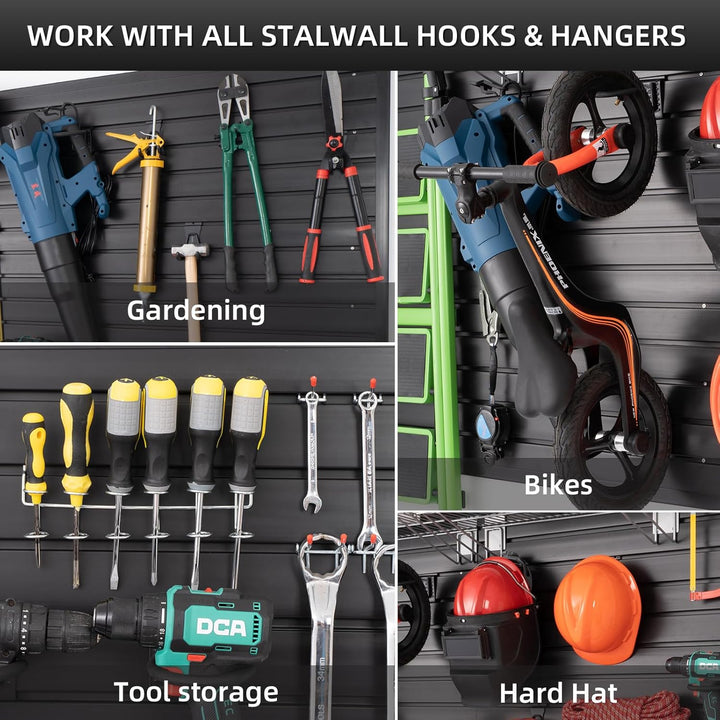 FRAYSCENT Lamellenwandverkleidung Garage Wand Organizer, Slatwall Paneele Garage Werkzeug Organizer