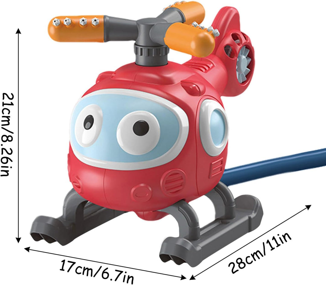 2-in-1-Wasserspray-Sprinkler-Baseball-Hubschrauber-Hubschrauber-Spielzeug für Kinder im Freien, 45 G