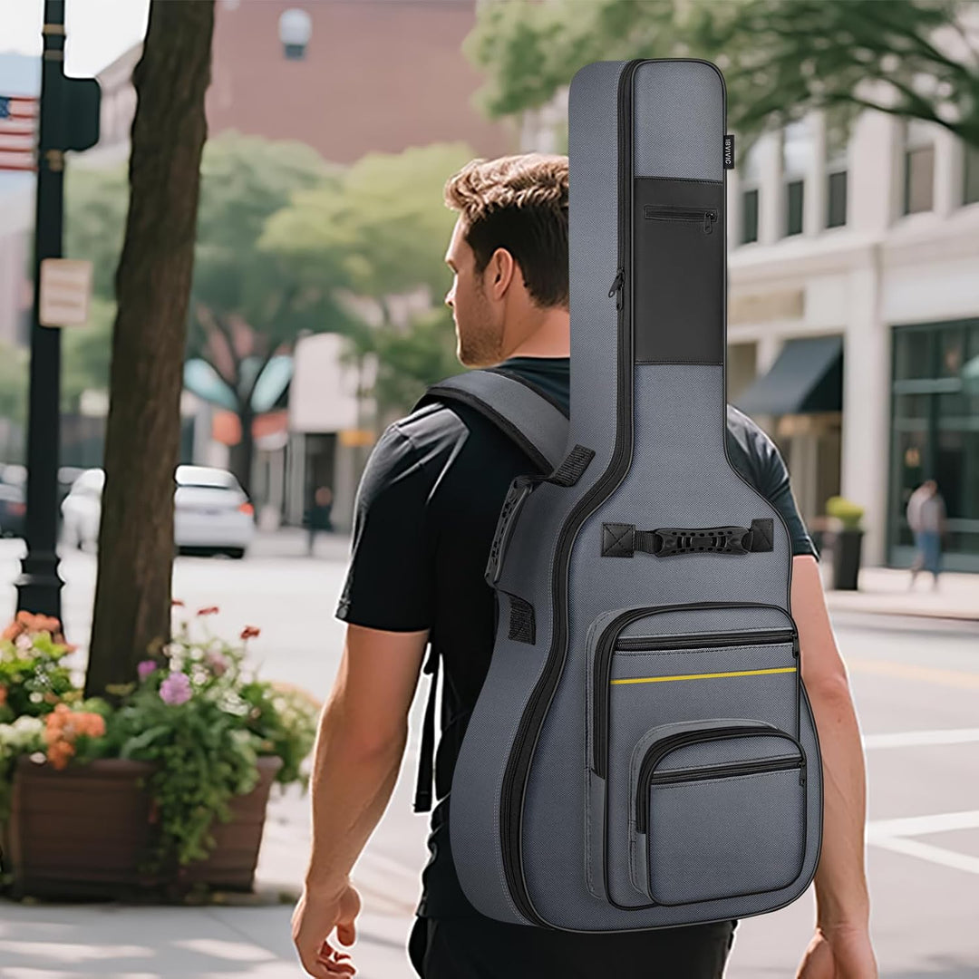 Akustikgitarrentasche, 40/41/42 Zoll Gitarren-Gigbag mit 10 mm dicker Polsterung &amp; mehreren Taschen,