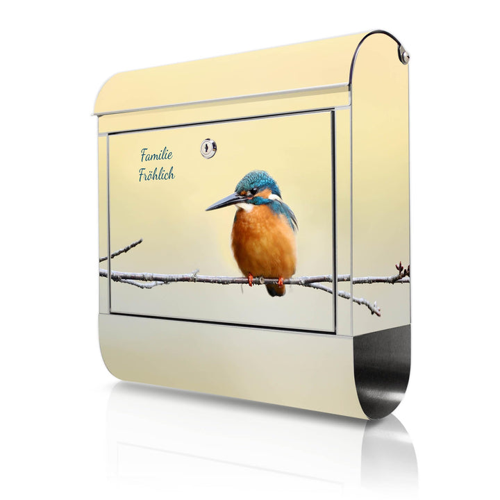banjado Briefkasten Edelstahl personalisiert 38x43x12cm & 2 Schlüssel - rostfreier Edelstahl Briefka