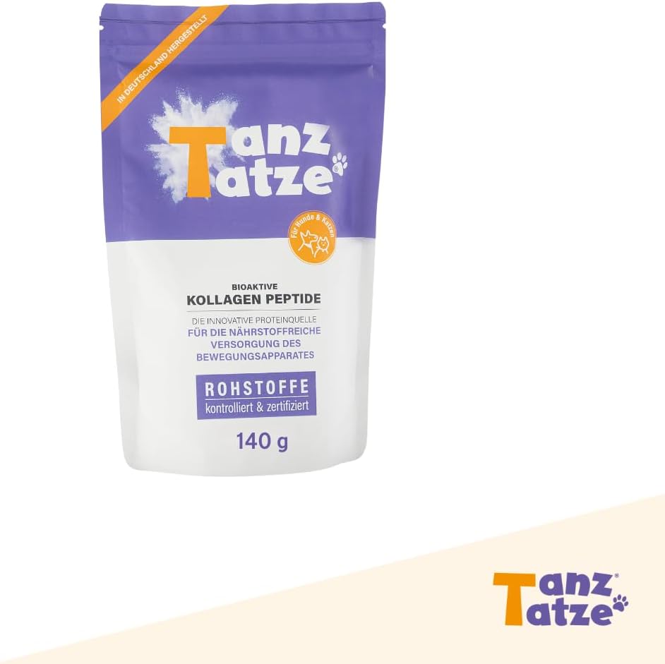 TanzTatze® bioaktive Kollagenpeptide für Hund und Katze – Gelenkpulver auch als Vorsorge – gut vertr