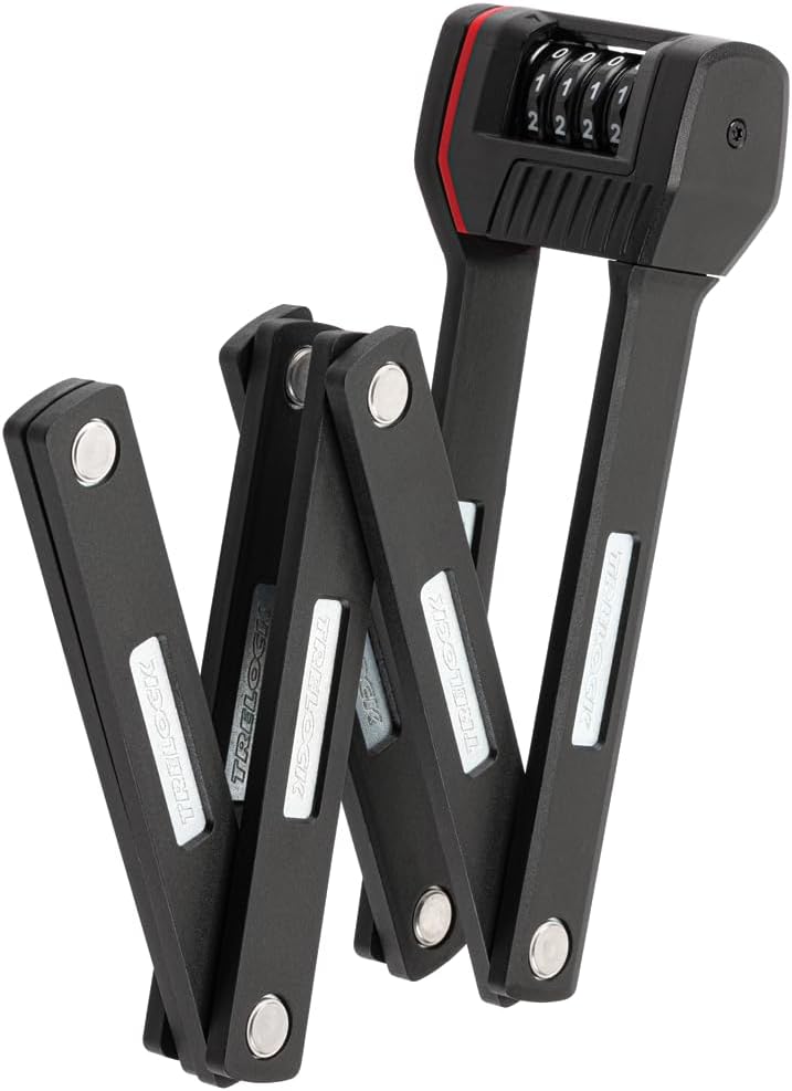 TRELOCK Code Faltschloss FS 280/100 TWO.GO, 100 cm lang, inkl. X-MOVE-Halter, Sicherheitsstufe 7, Za