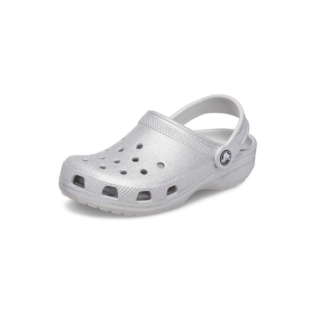 Crocs Jungen Unisex Kinder Classic Glitter K Clogs 24 EU Silber Glitter, 24 EU Silber Glitter