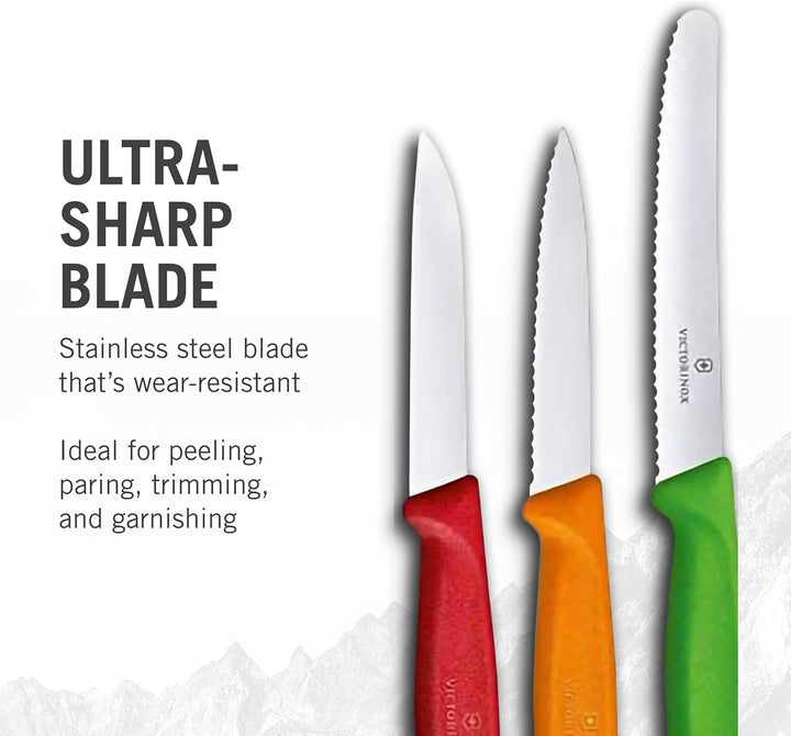 Victorinox Swiss Classic Santokumesser, Messer Asiatischer Art & Swiss Classic Gemüsemesser-Set, 3-t