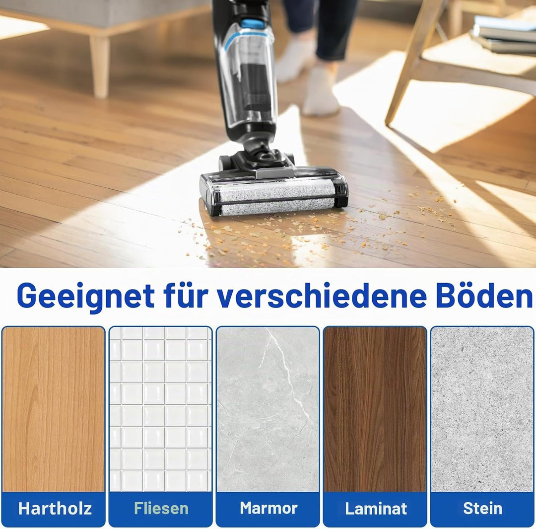 5 Stück Zubehörset für Bissell Crosswave HF2/3845N/3831 Nass Trockensauger, 2 Bürstenrollen + 2 HEPA