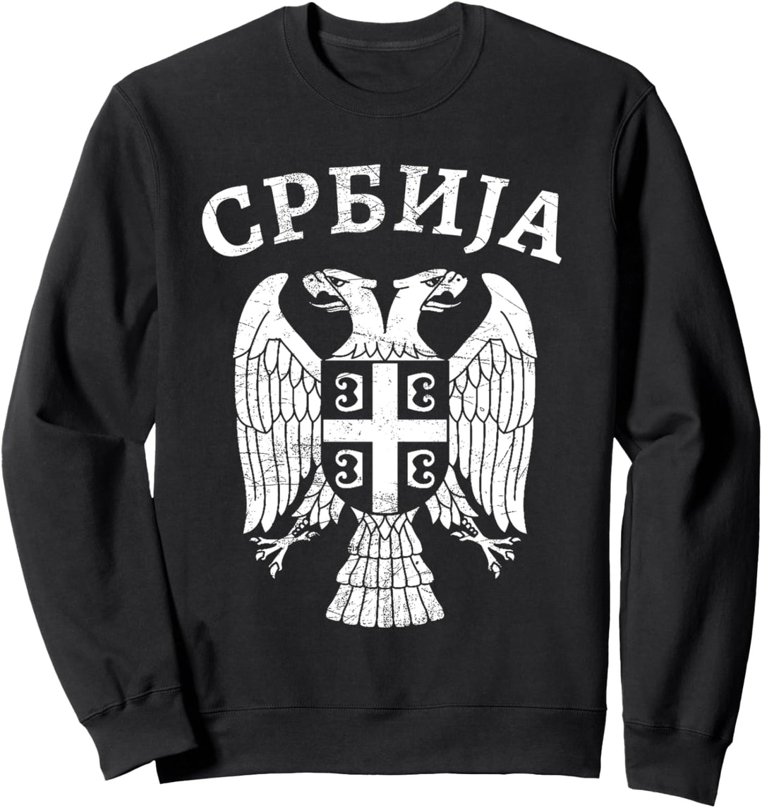 Serbischer Adler Serbien Flagge Wappen Serbe Kyrillisch Sweatshirt