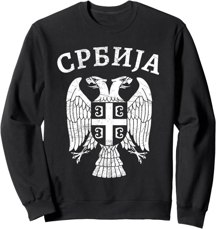 Serbischer Adler Serbien Flagge Wappen Serbe Kyrillisch Sweatshirt