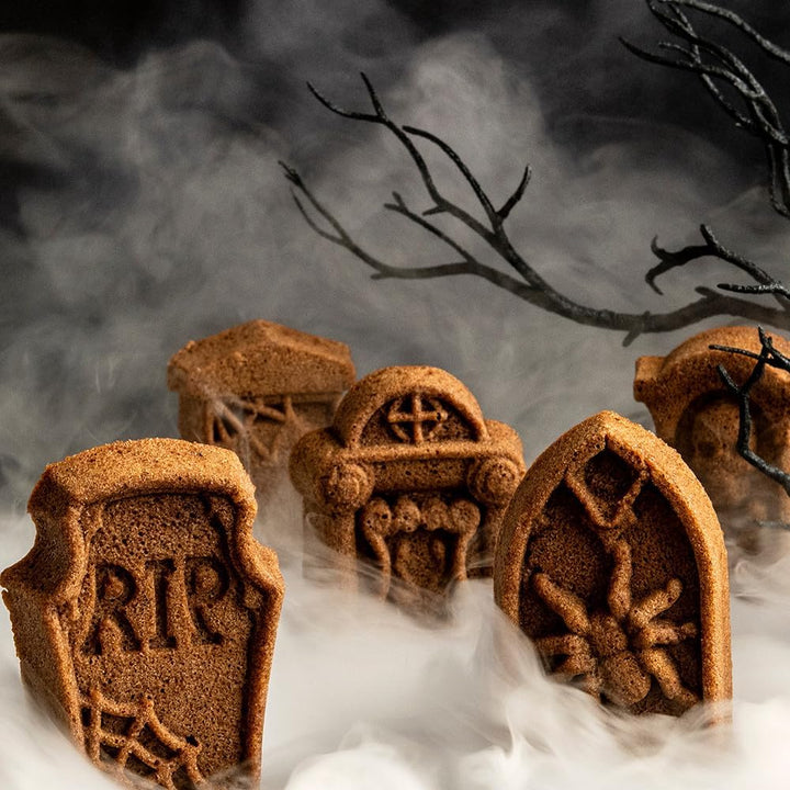 Nordic Ware Backform Tombstone Cakelet Pan Aluminium Braun, 28,7cm x 28,2cm, NW 91848, Tombstone Cak