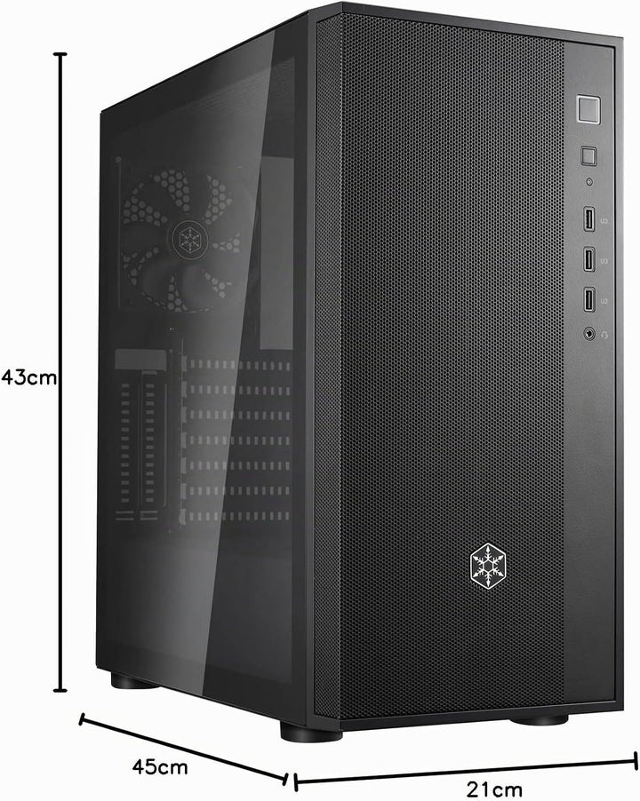 Silverstone FARA R1 V2- FARA R1-V2 Tower ATX Computer Gehäuse, Mesh Front Panel, Seitenteil aus gehä
